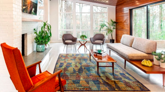 Moderní eklektický obývací pokoj dekor
